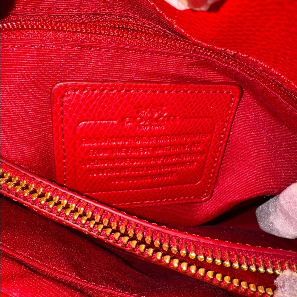 Coach Red Minetta Satchel with unbranded Cherry Charm and Coach Dustbag NWT - Picture 8 of 11